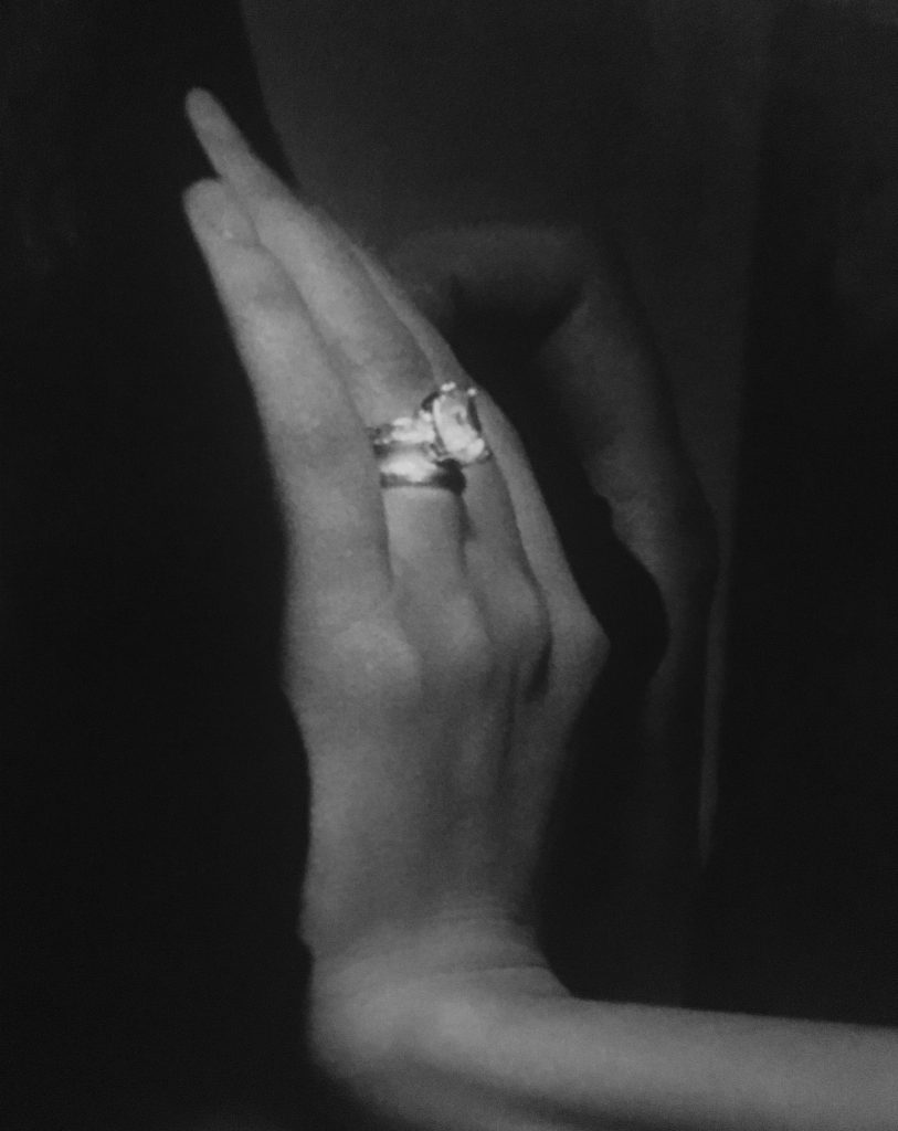 In the movies - Diamond Ring on Female's Finger - 2018, digital print - 11 1/4